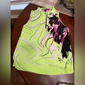 Jamie Sadock 1/4 Zip Golf Sleeveless top  Abstract
